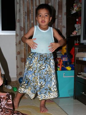 Julian wearing sarong
