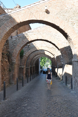 Roman arches alongside Chisea di SS Giovanni e Paolo