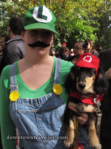Tompkins Park Halloween Dog Parade_Dachshund as Mario and Luigi
