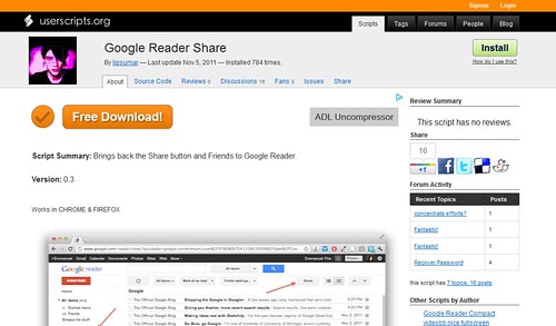 Google Reader Share
