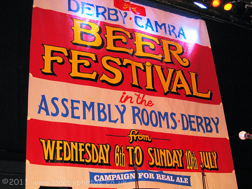 Derby Beer Festival sign on stage