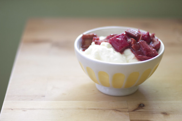 yogurt and roasted rhubarb