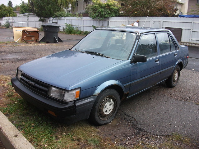 blue car sedan mine 1987 toyota corolla e80 ae82