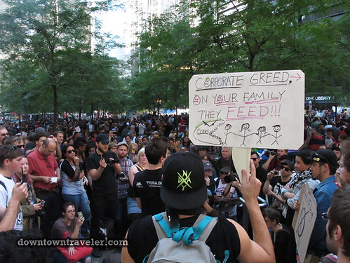 NYC Occupy Wall Street Rally Oct 8 2011 corporate greed sign