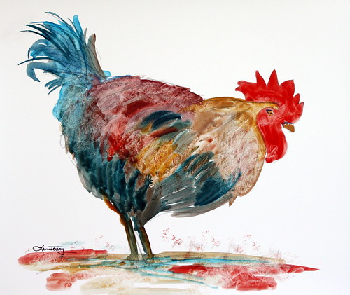 Rooster watercolor