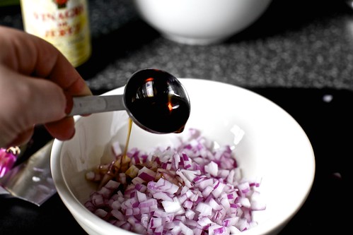 sherry vinegar-ing the onions