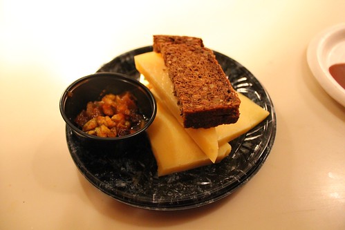 Ireland - Cheese Selection (Aged-Irish Cheddar, Dubliner and Ivernia Cheese) with Apple Chutney and Brown Bread
