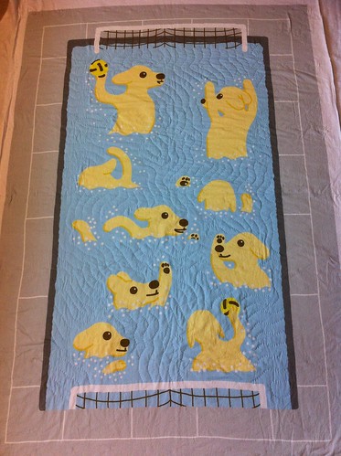 Waterpolo puppies quilt partially quilted