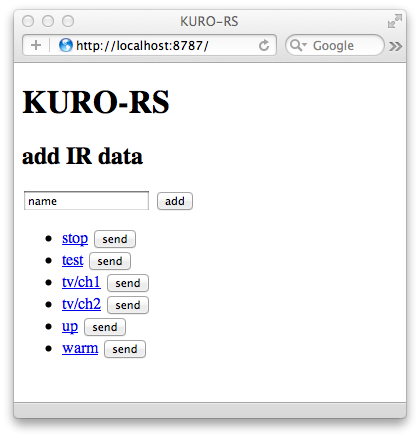 KURO-RS Control Panel
