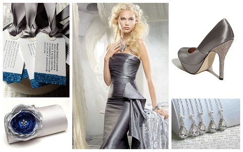  color combo for a winter themed wedding The silvery gray dress with the 