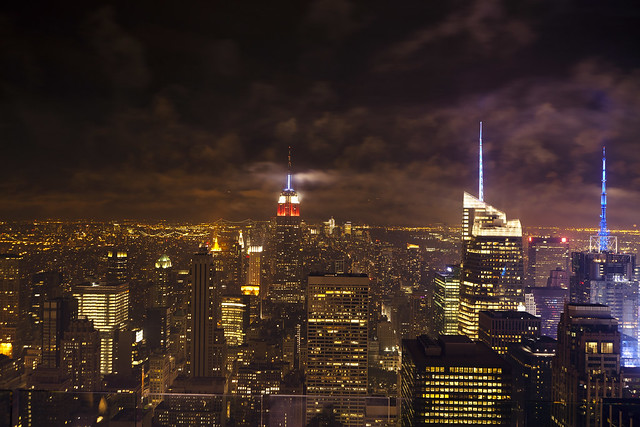 Manhattan skyline, all hazy after 4th of July Fireworks