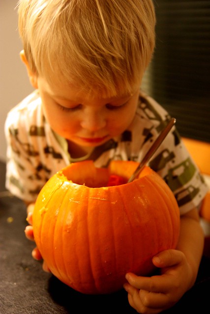 Carving the pumpkin