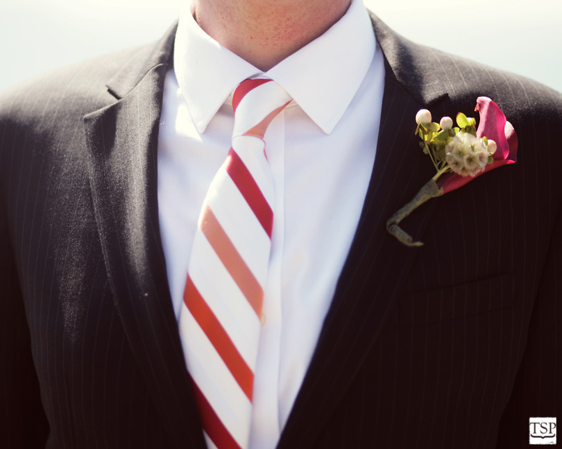 J Crew Wedding Tie and Steven Moore Boutonniere