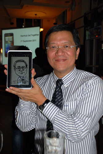 digital live caricature on HTC Flyer for StarHub, HTC and SIS Get-Together evening - 2