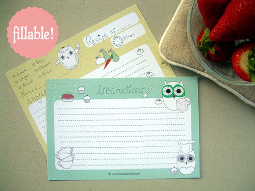 My Owl Barn Printable And Fillable Owl Recipe Card