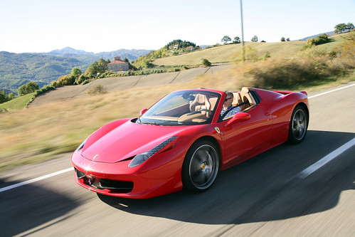 My 458 Spider was fitted with the optional sports seats hugging fiercely 