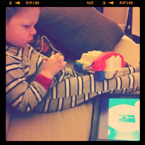 C enjoying aunt Michelle's iPad.