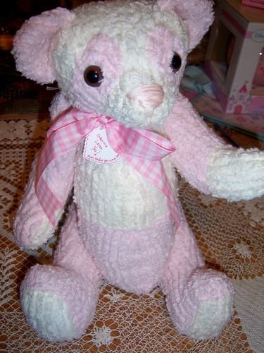 finished bear for my soon to be new granddaughter!!