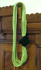 green string scarf from upcycled t-shirts