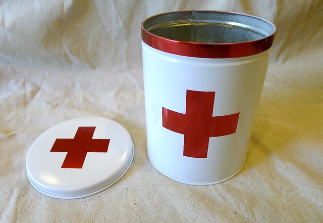 First Aid Tin Open