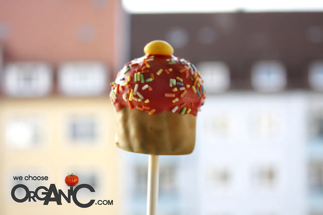 cupcake pops - valentinstag, geburtstag, vanille, rot, gelb