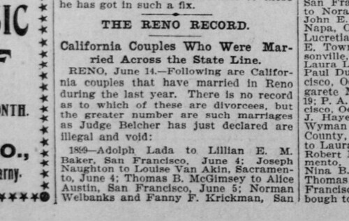 15 June 1900 San Francisco Call - Hirschler Marriage 1