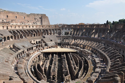 Looking down into the Colosseum