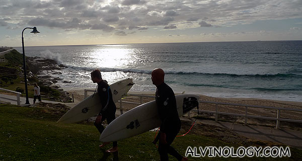 Early morning Bondi surfers