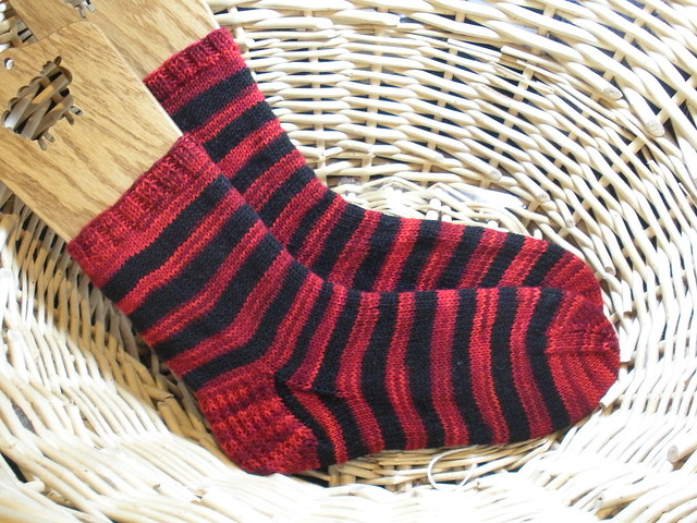 Red and black socks