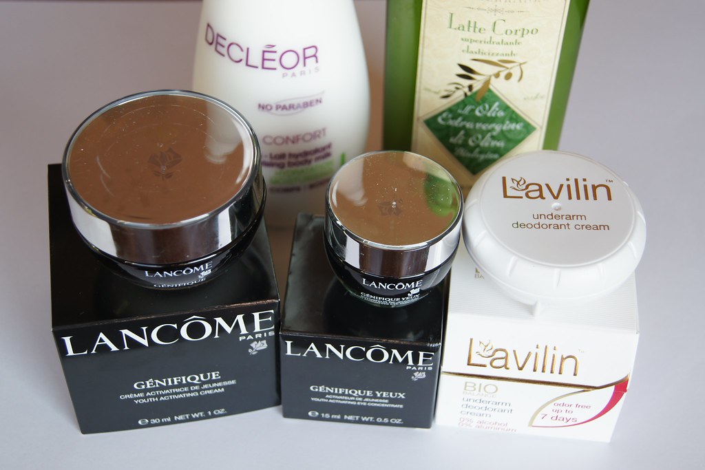 Beauty products: Lancome, Decleor, Lavilin, Mediterraneo