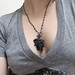 Whirls Necklace #3 in black and gun metal