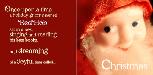 the Grim Happy Christmas (pages 6 and 7): two pages shown from a Christmas book by author, photographer, designer Robert Aaron Wiley aka Bindlegrim and creator of the book The Pumpkin Dream