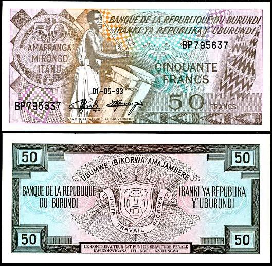 50 Frankov Burundi 1993, Pick 28c