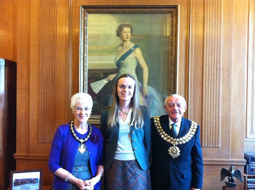 Jennifer Kirk with the Mayor and Mayoress of Bolton