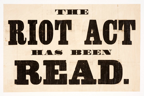19th century read the riot act poster