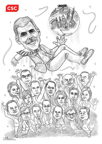 digital group caricatures of CSC - 4