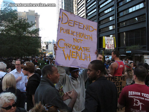 NYC Occupy Wall Street Rally Oct 8 2011 corporate wealth