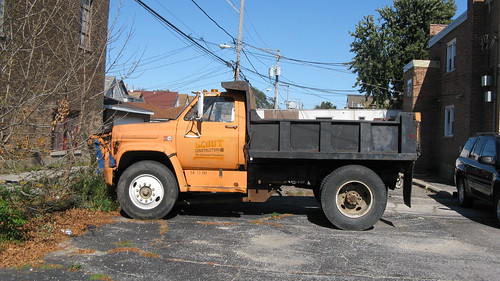 Old late 1970's era GMC dump truck.  Chicago Illinois USA.  Saturday, October 15th, 2011. by Eddie from Chicago