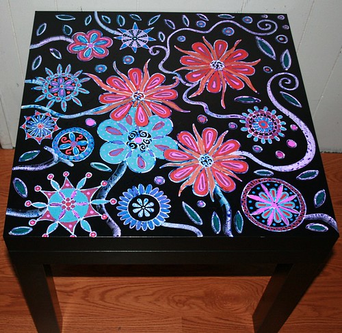 Garden Table 22" x 22" x 18" by Rick Cheadle Art and Designs