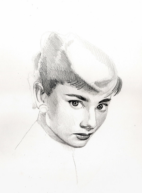 pencil drawing  Audrey Herpburn 2