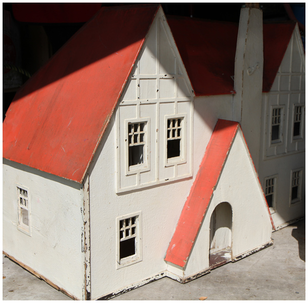 Picking a new roof color for a dollhouse