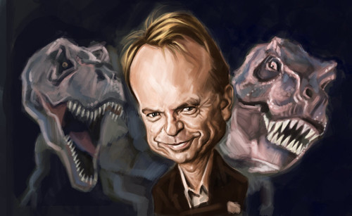 digital caricature of Sam Neill - 4