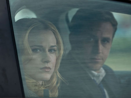 Ryan Gosling and Evan Rachel Wood sitting in a car