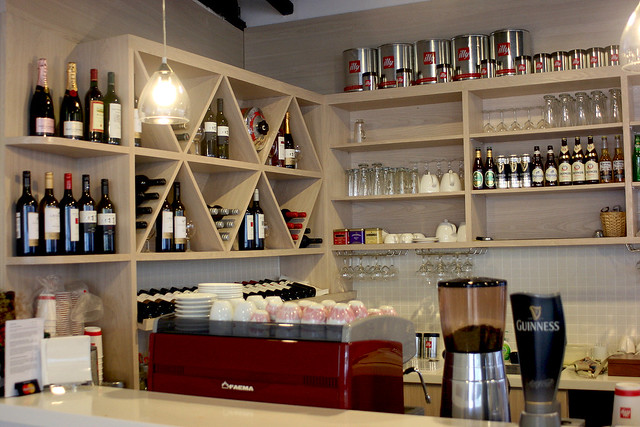 There are wines and beers available as well as coffee, tea and juices