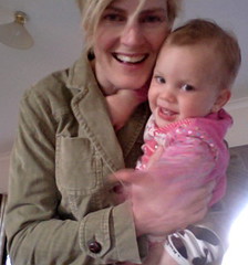 Jacket with baby as accessory.