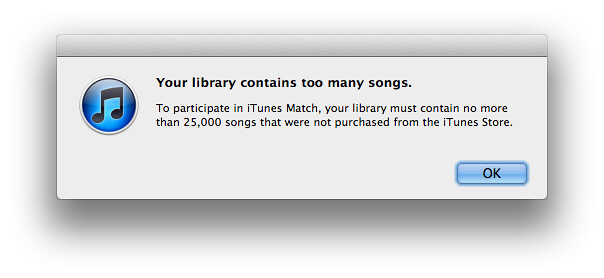 Rejected from ITUNES MATCH