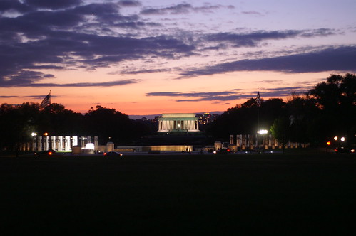 Lincoln Memorial and Pearl Harbor Memorial at night