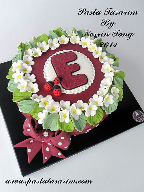  flowers & ladybugs cake