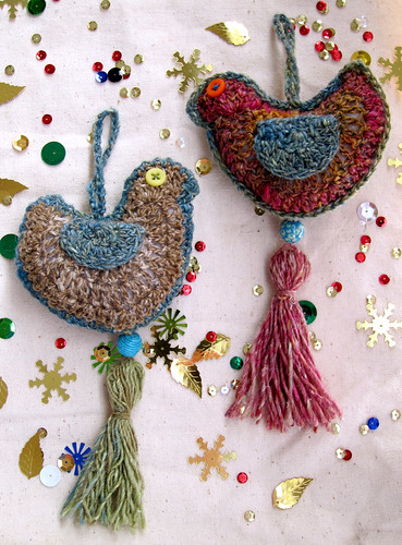 crochet bird ornaments
