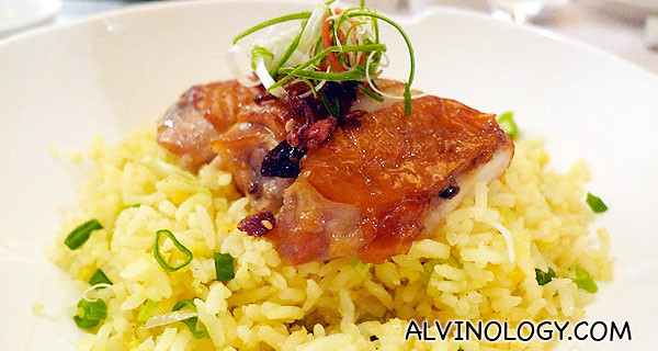 Szechuan chicken with yellow rice